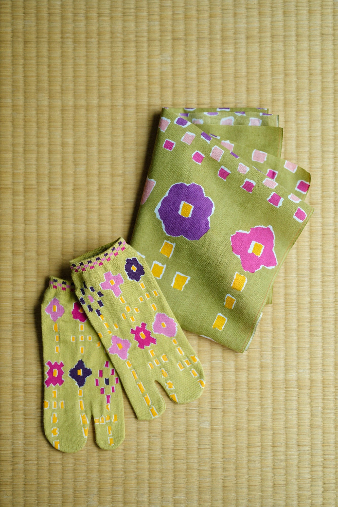 伊勢木綿 textile手ぬぐい／花つむぎ