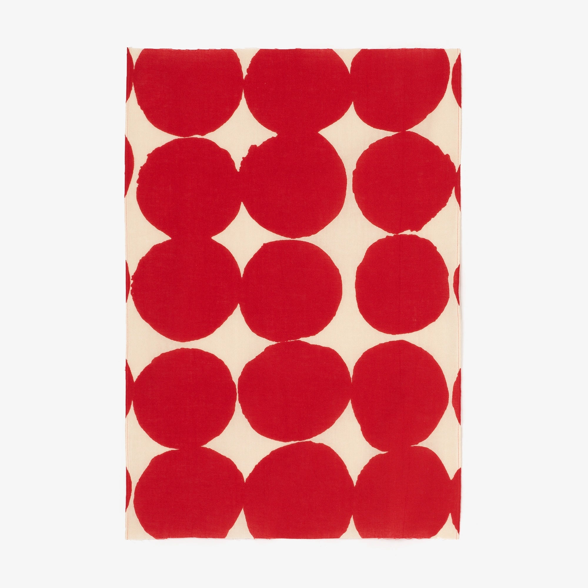 Ise Momen Textil-Tenugui (Hime-Länge)/Ohajiki-Größe milchig weiß x tiefscharlachrot (Kokihi)