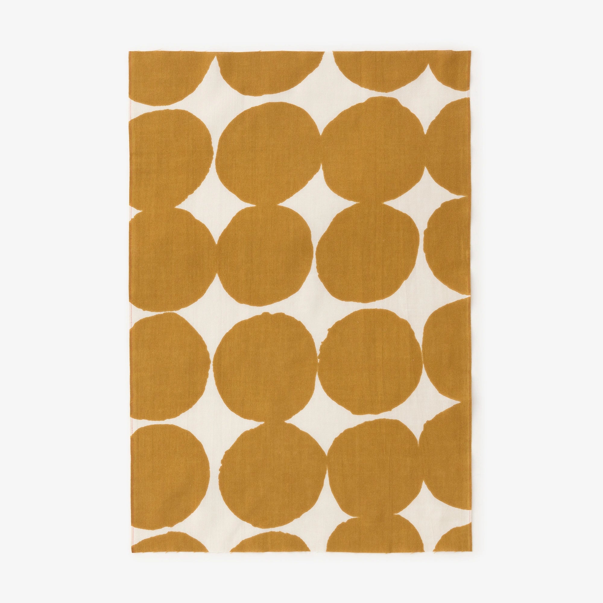 Isemomen Cotton Textile Handkerchief (Short) /Marbles Ecru × Mustard Color