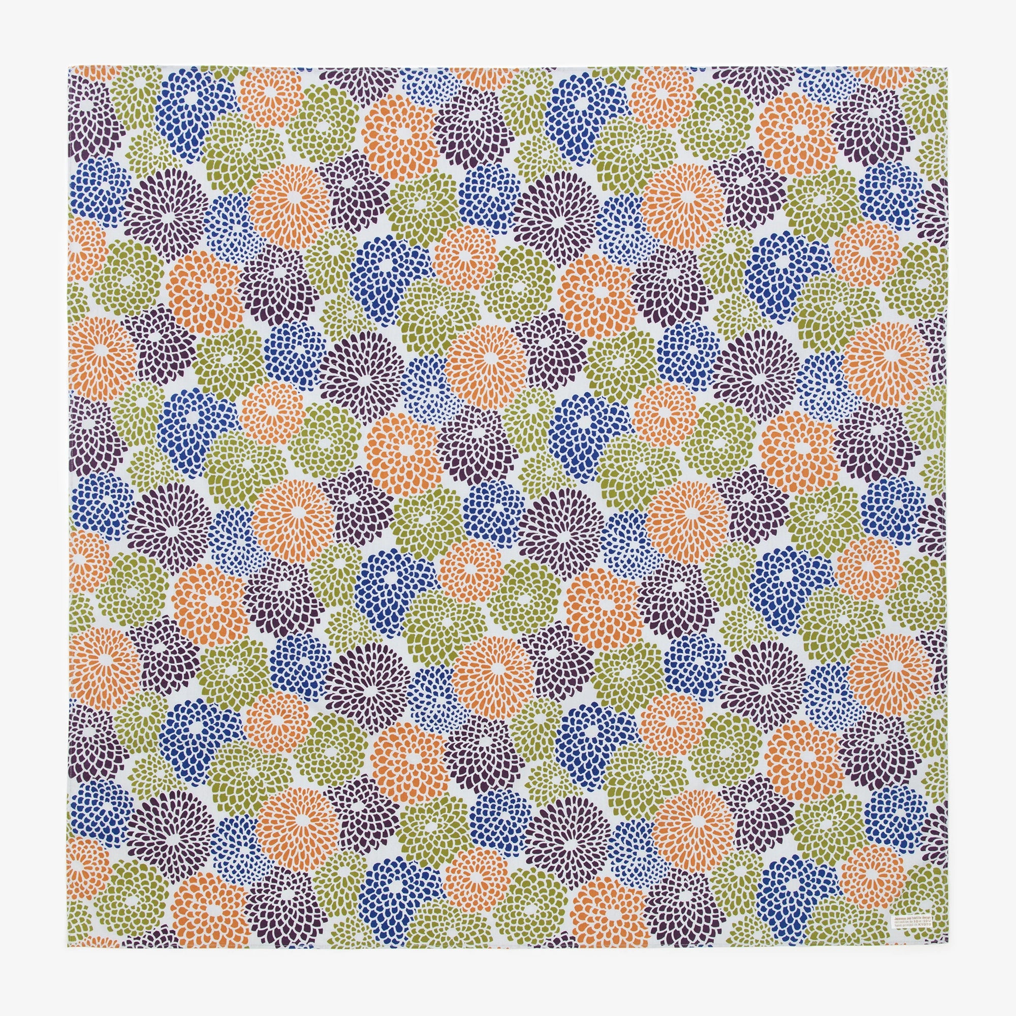 Handbedrucktes Furoshiki (groß)/voller Chrysanthemen