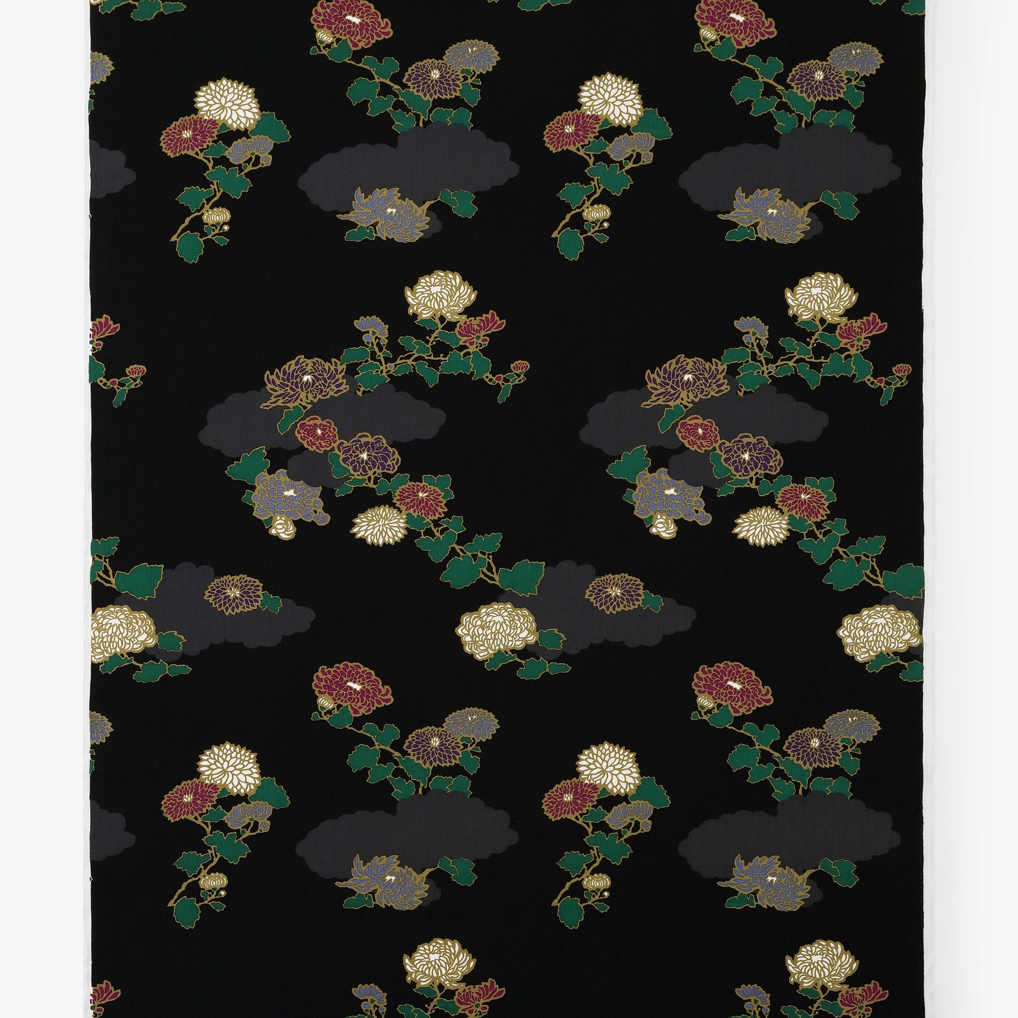 Textil nach Gewicht verkauft (Takashima Chijimi Sakao Orimono) / mit Chrysanthemen gefülltes Kayu <50 cm>
