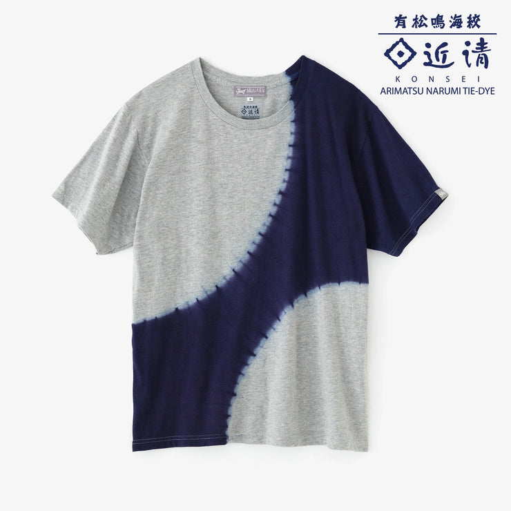 Konsei Tie-Dye Bi-color Short Sleeve T-shirt[5.0]／Planet Heather Grey×Navy2