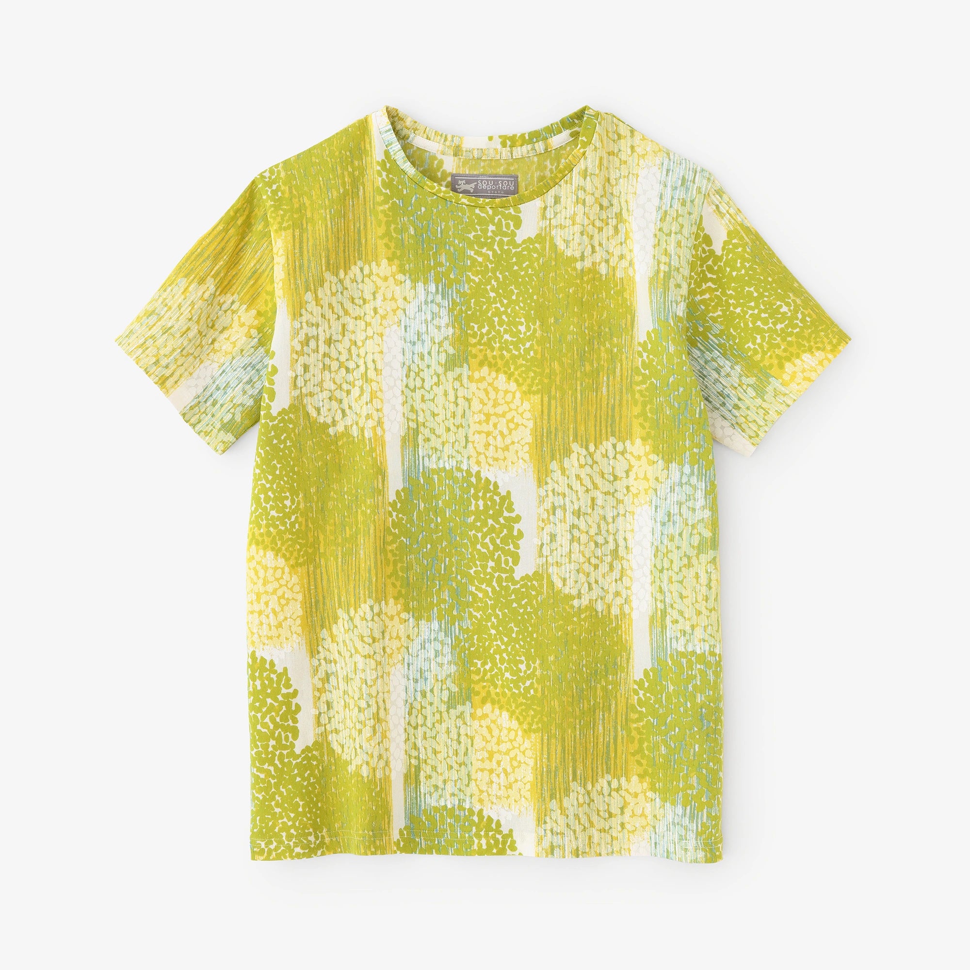 高島縮 40/40 半袖Tシャツ／かすみ草