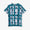 Takashima Chijimi 40/40 Halbarm-T-Shirt / SO-SU-U und das dicke Schachbrettmuster (Tamidaregōshi) in Blaugrün 