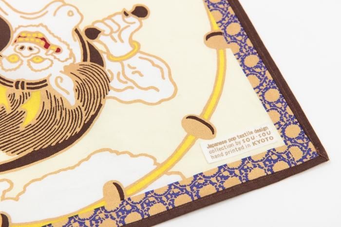 Furoshiki imprimé à la main (grand) / Fujin Raijin