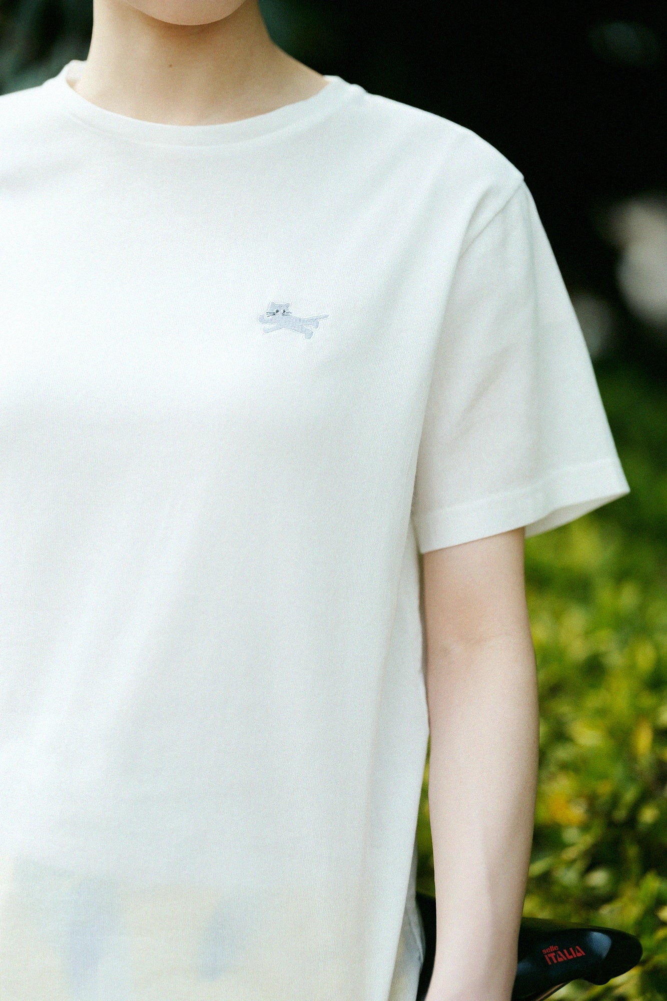 高島縮 40/40 半袖Tシャツ／ホワイト