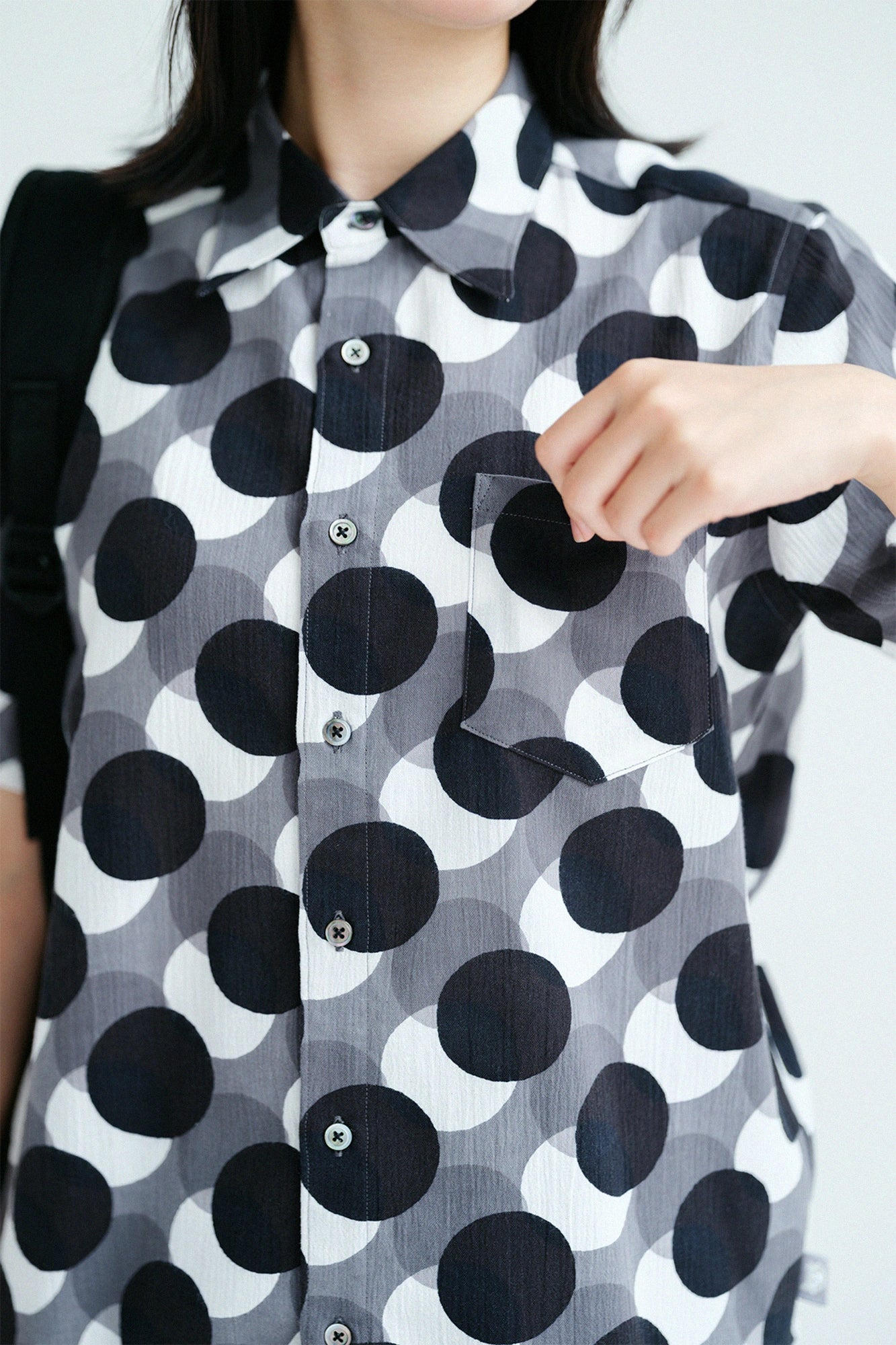 Chizimi Cotton 20/20 Short Sleeve Shirt／KPD Ombre Grey