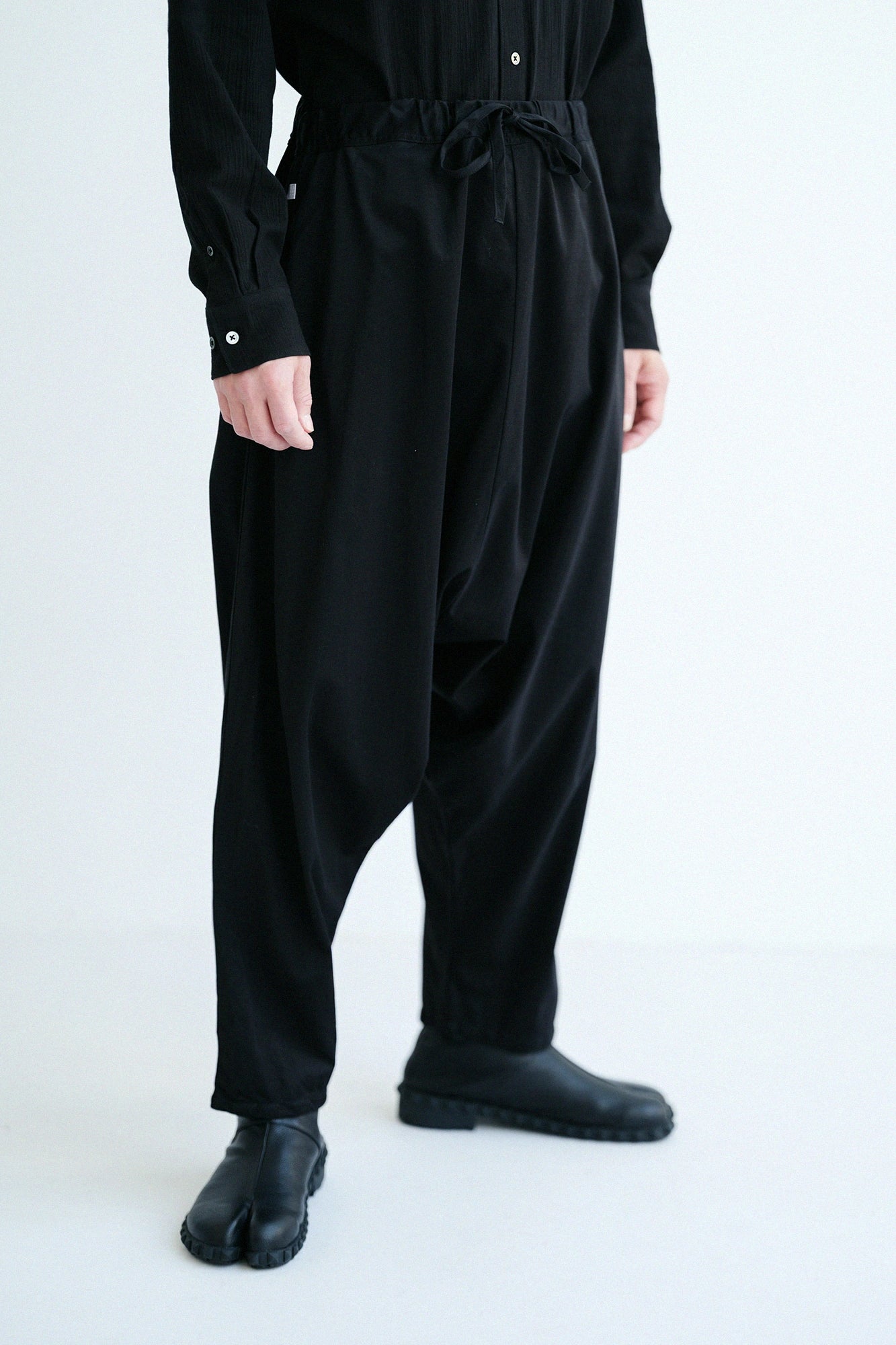 Baumwoll-Cupra-Sarouel-Hose/Schwarz