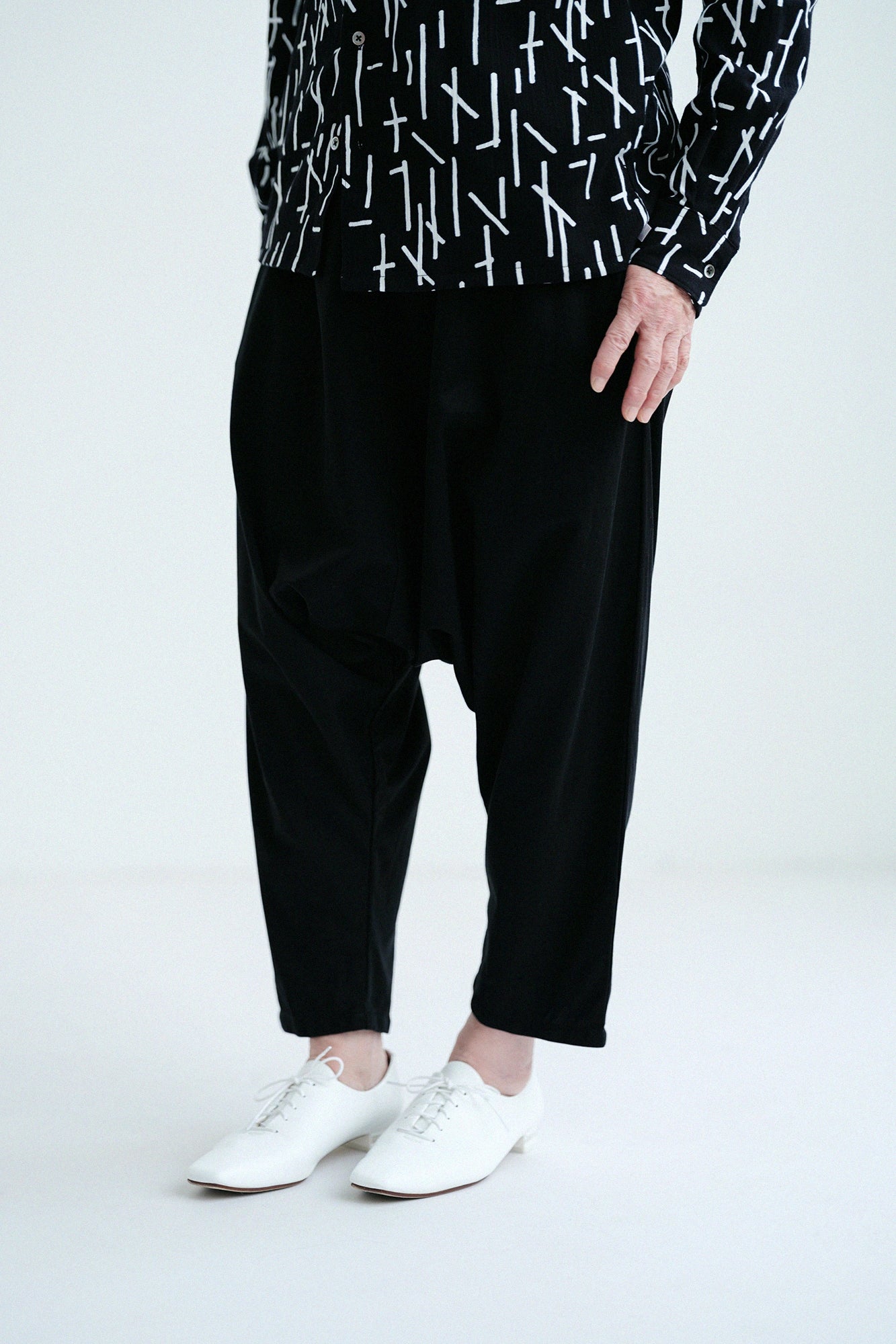 Baumwoll-Cupra-Sarouel-Hose/Schwarz