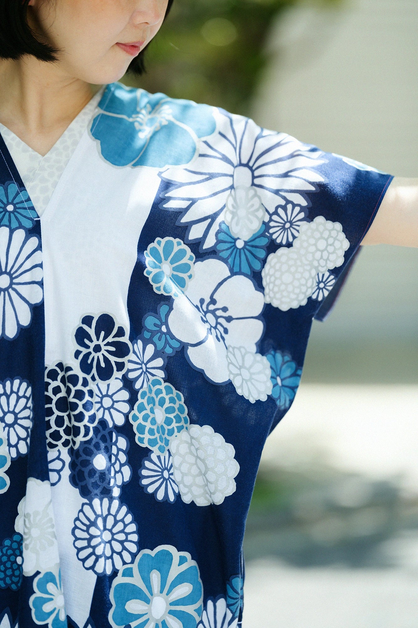 【6月23日頃発送予定】伊勢木綿 文（ぶん） 長方形衣（ちょうほうけい） 二つ身（ふたつみ）／金襴緞子（きんらんどんす） 涼（りょう）