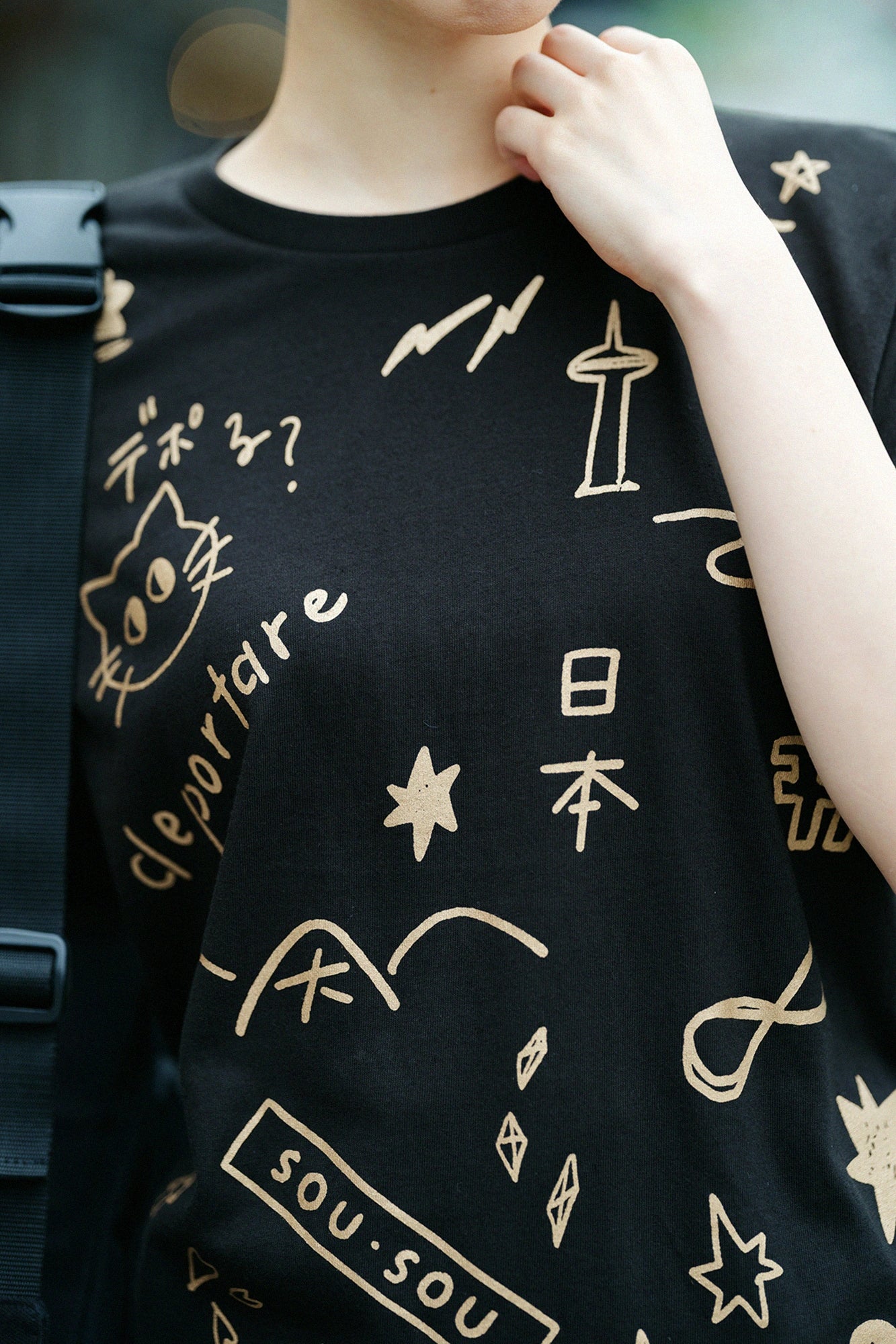 depo 乱描画（らんびょうが） 半袖Tシャツ[5.0]／ブラック