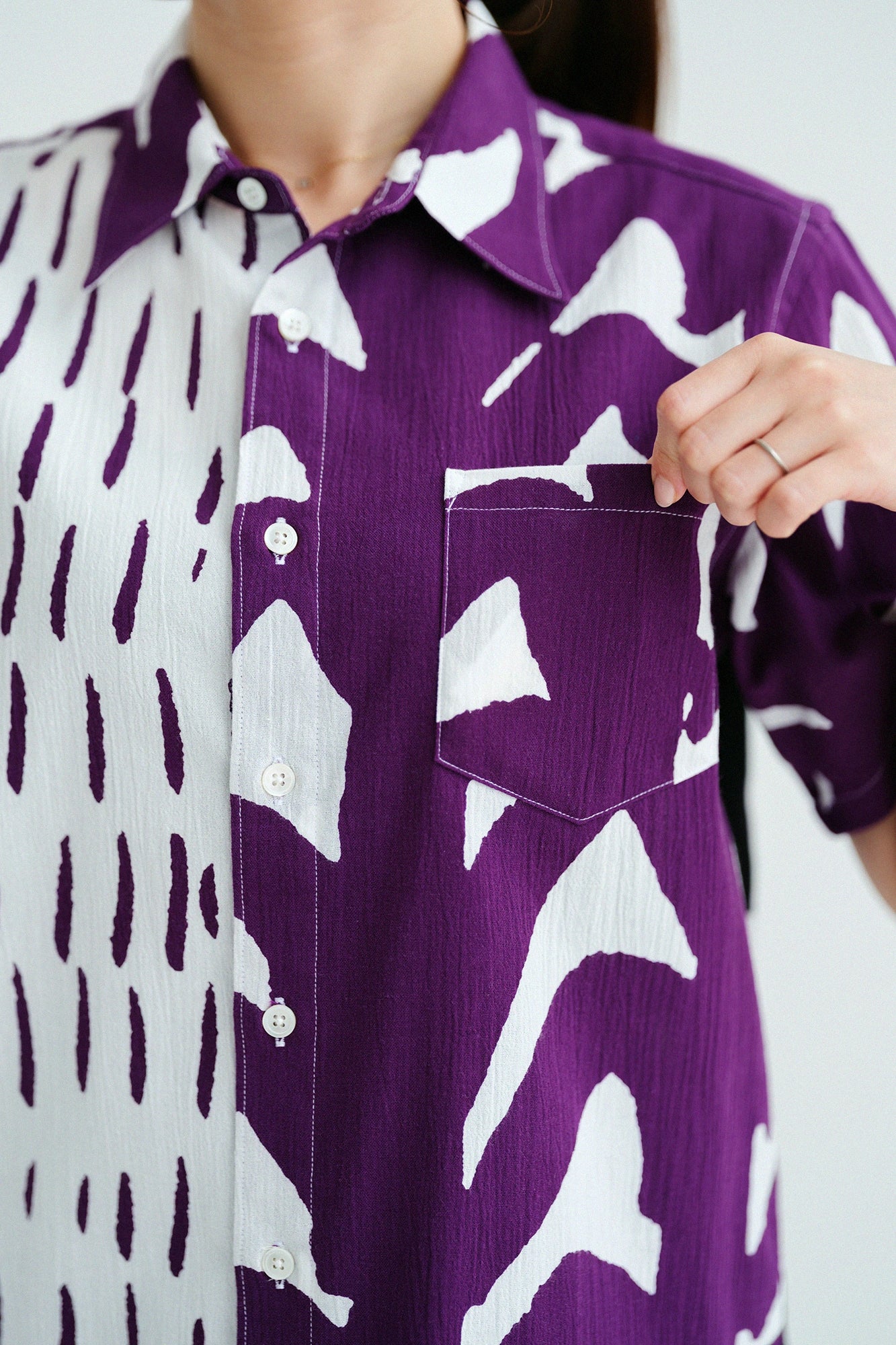 Chizimi Cotton 20/20 Short Sleeve Shirt／Water Sources