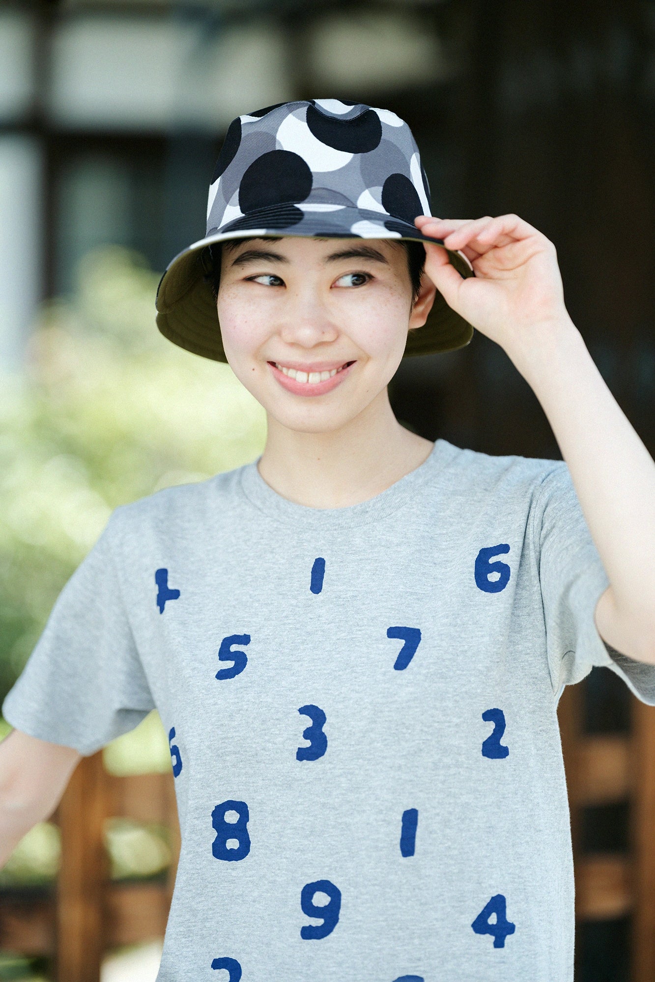 ストレッチツイル リバーシブル BIKE HAT／KPD Ombre グレー