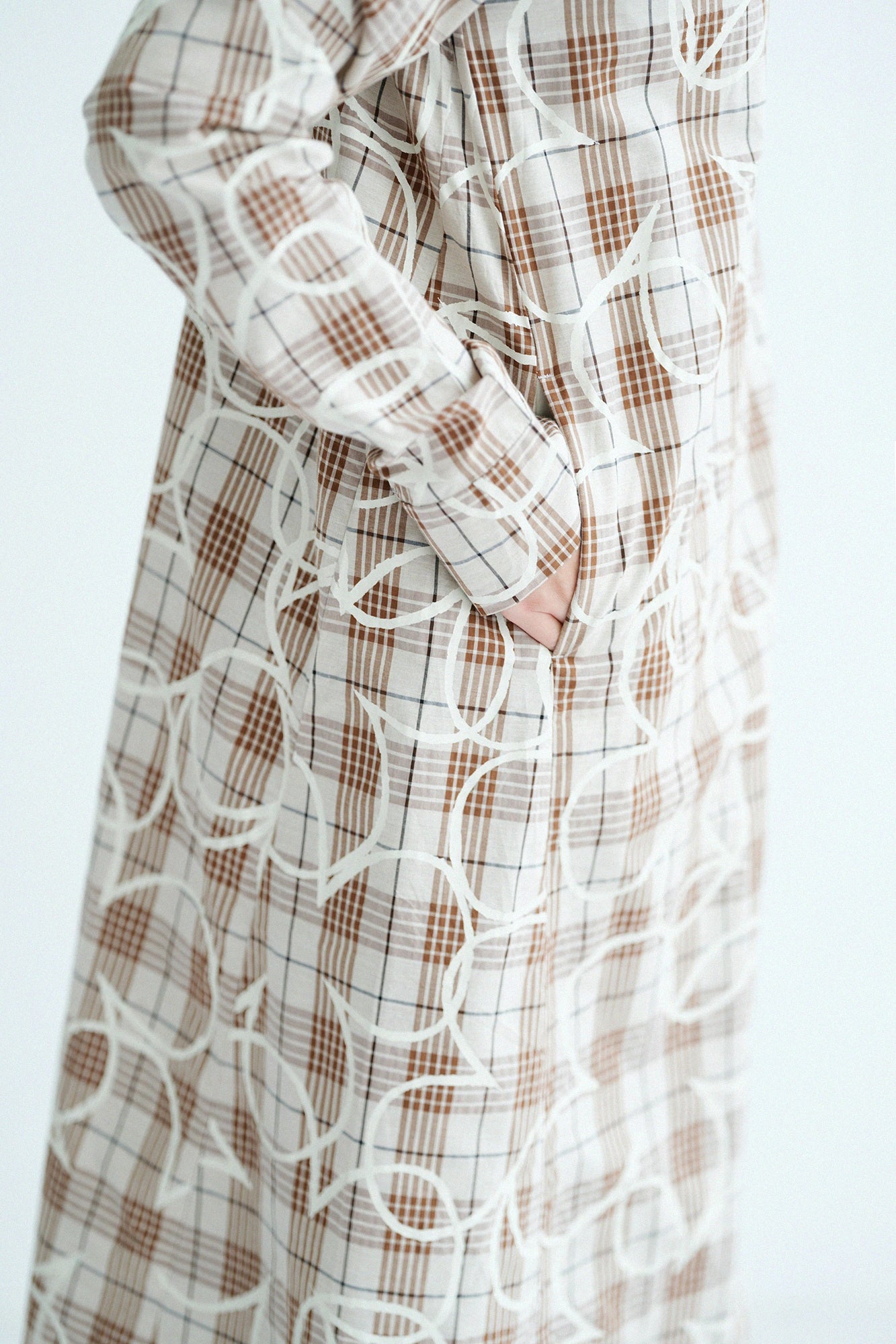 Melange-kariertes H.N.BIKE-Kleid/Happiness