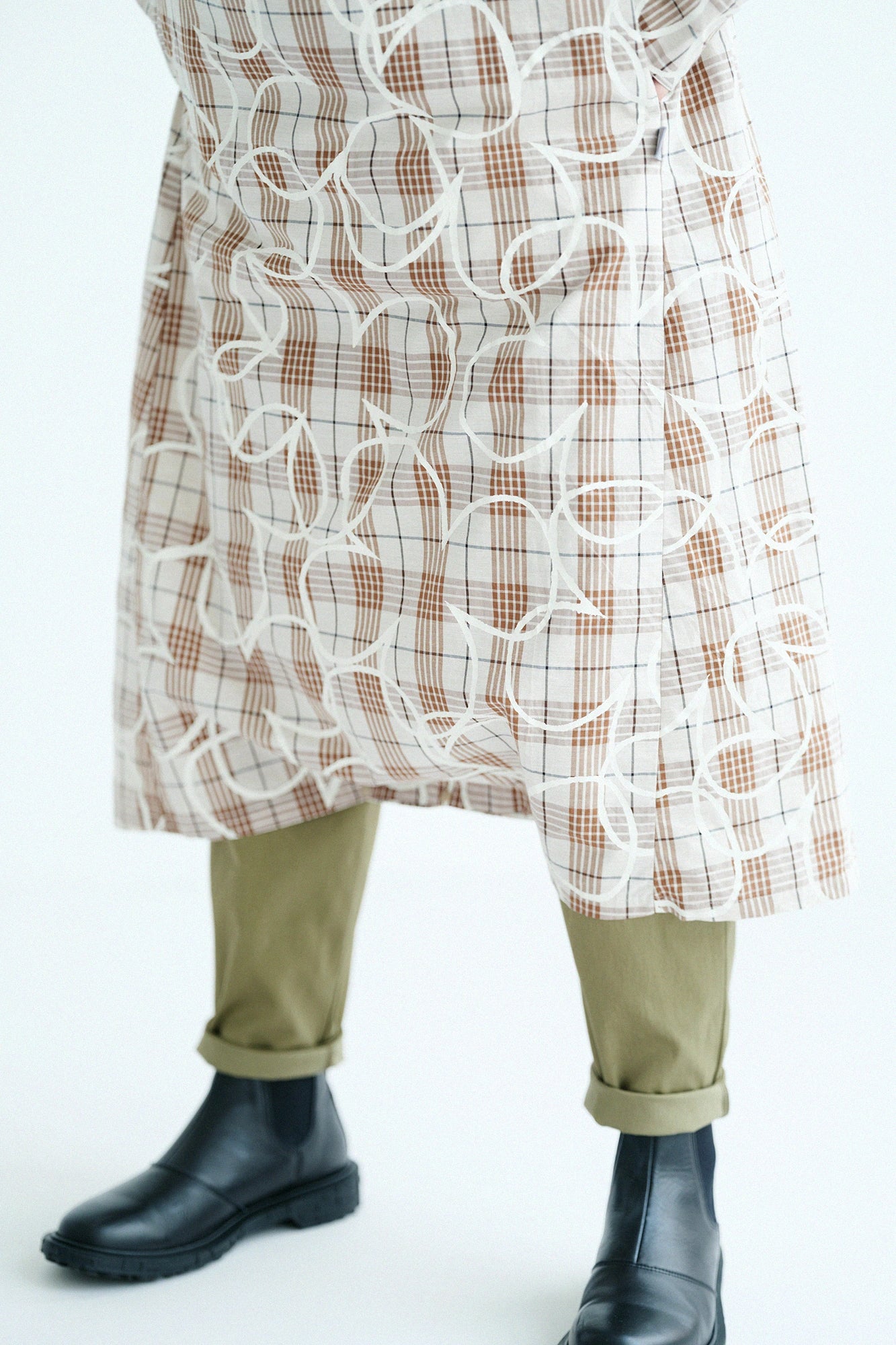 Melange-kariertes H.N.BIKE-Kleid/Happiness