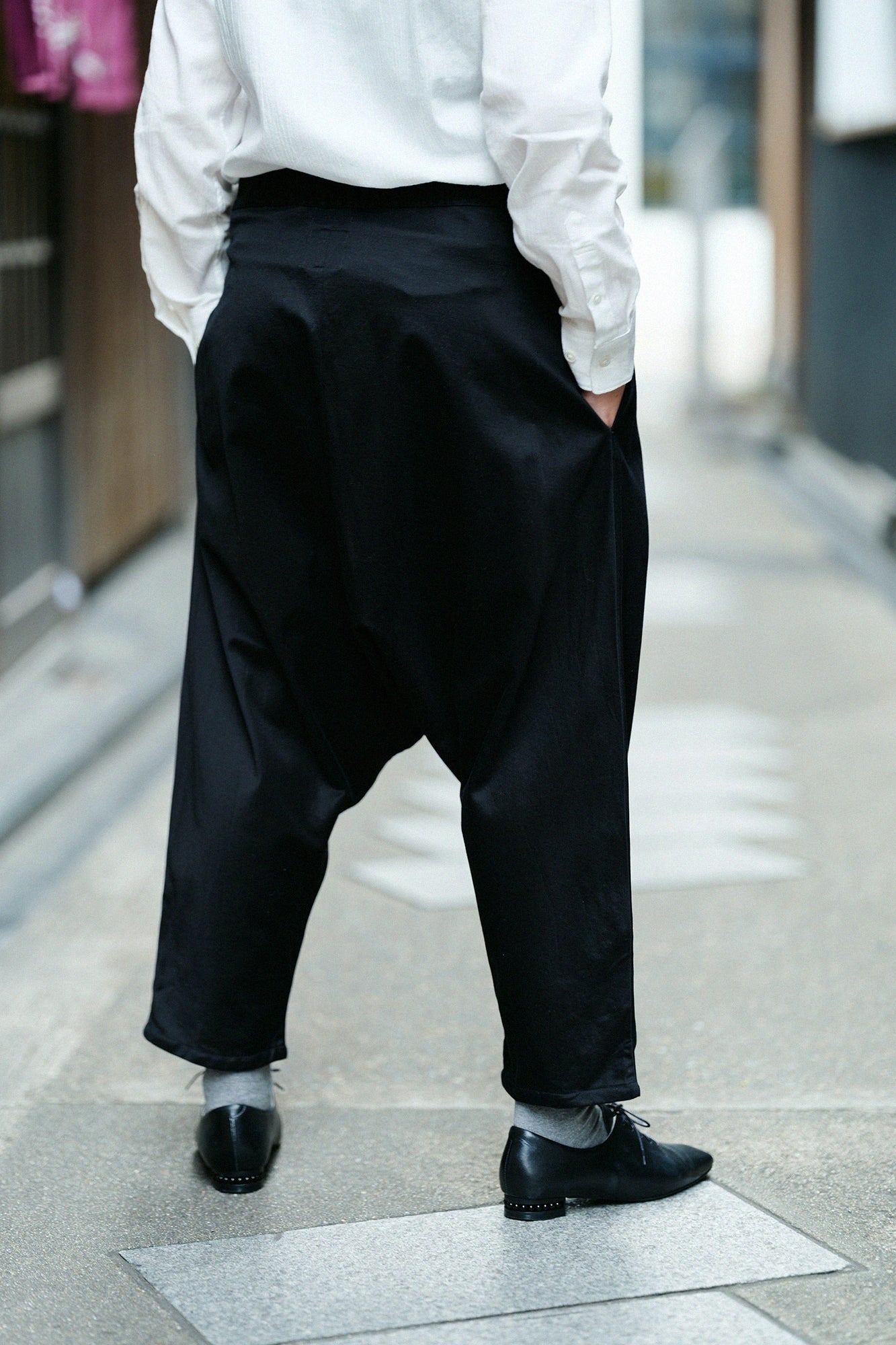Baumwoll-Cupra-Sarouel-Hose/Schwarz